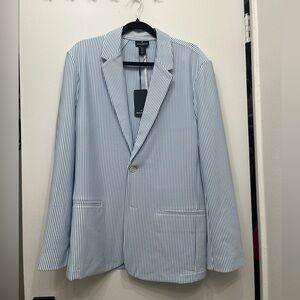 NWT Daniel Hechter Light Blue Pinstripe Blazer Sz Large